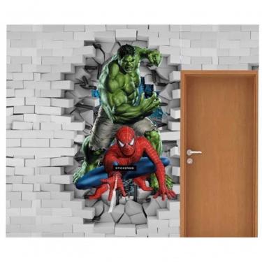 Imagem de Papel De Parede Adesivo Super Heróis Ph1008 Hulk E Aranha