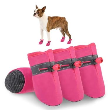 Imagem de SCENEREAL Sapatos de cachorro para pavimento quente para cães pequenos e médios protetores de patas, botas de verão resistentes ao calor à prova d'água macias para caminhadas ao ar livre, pisos duros