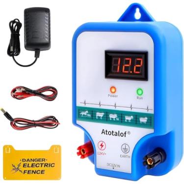 Imagem de Atotalof Carregador De Cerca Elétrica 10 Milhas Para Gado - Controlador Baixa Impedância Com Saída 3 Joules Evitar Intrusão Animais Selvagens