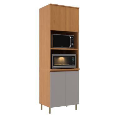 Imagem de Paneleiro Torre Quente 4 Portas Em MDF Florença Móveis Sul - Angelin/Cinza