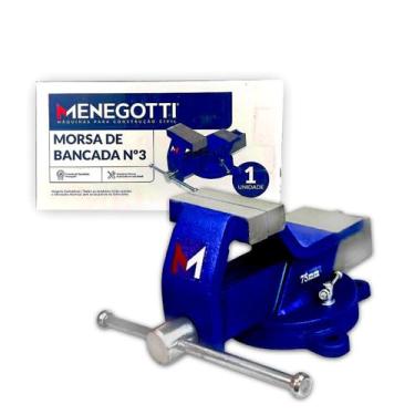 Imagem de Morsa Torno de Bancada Menegotti 360º C/ Bigorna Ferro Fundido Com Bas