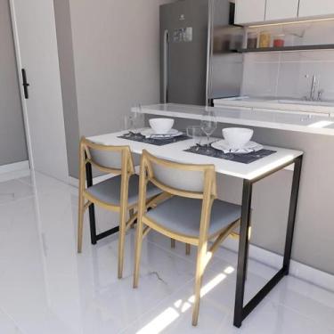 Imagem de Mesa Industrial Para Escritório 90x60 Home Office Estudo Pinus - Dos H