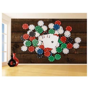 Imagem de Papel De Parede 3D Salão De Jogos Cartas Poker 3,5M Jcs77 - Você Decor