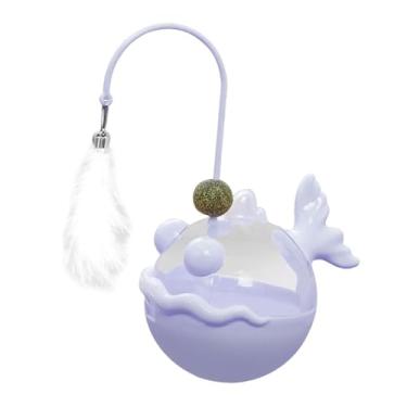 Imagem de Fenteer Brinquedo interativo para gatos, copo, vara de provocação para gatos, suprimentos para animais de estimação, vara de provocação, brinquedo de comida, Roxo