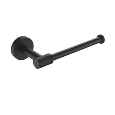 Imagem de Suporte de parede preto em aço inoxidável para toalhas, suporte para rolo de papel higiênico, gancho para roupão, escova de vaso sanitário, acessórios para banheiro (suporte para papel)