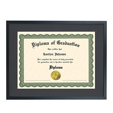 Imagem de LTYHHK 12x16 Diploma Frame with Black Mat Solid Wood ,12x16 Diamond Painting Picture Frame, Displays 12x16 Diploma with Black Mat or 16x20 Inch Without Mat , Degree frame 12x16 Document Frames 12x16