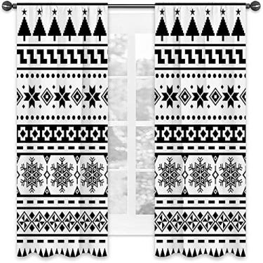 Imagem de Cortina blackout asteca, padrão asteca, cortina colorida para sala de estar, L 106 x C 213 cm
