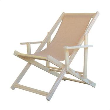 Imagem de Espreguiçadeira Dobrável para Piscina ou Varanda - Madeira Maciça, Com
