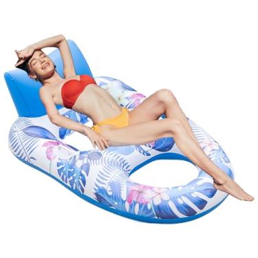 Imagem de Cadeira De Flutuação Para Piscina,Espreguiçadeira De Piscina Portátil - Bote Inflável, Brinquedo Unissexo Ao Ar Livre Para Lago, Piscina, Praia e Parque Aquático