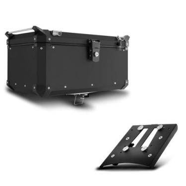 Imagem de Baú Moto Alumínio Top Case 56 Litros + Base de Fixação Super Adventure