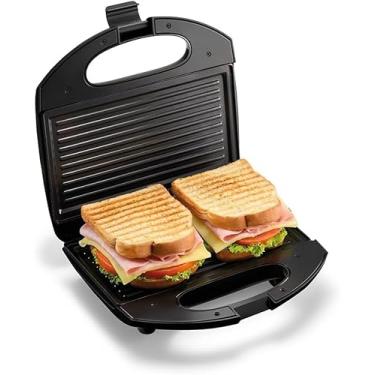 Imagem de Sanduicheira Elétrica 750W com Abertura 180° e Revestimento Antiaderente | Compacta, Rápida e Ideal para Lanches, Grelhados e Refeições Leves – 127V