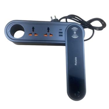Imagem de Tomada de carregamento sem fio integrada de 360°, tomada de mesa dupla face com porta B+C integrada multifuncional, adequada para mesas de escritório e armários de TV