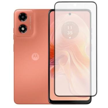 Imagem de Película de Vidro Temperado 3D Para Moto G04 Tela De 6,56 Polegadas - (Bluepink)