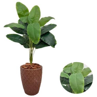 Imagem de Planta Artificial Bananeira + Vaso Polietileno Completo - PlantaImport