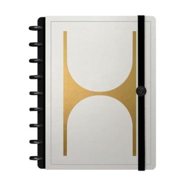 Imagem de Caderno de Disco ISCOOL Capa Dura Monograma Minimal Perfil M Ouro Letra (Letra H)