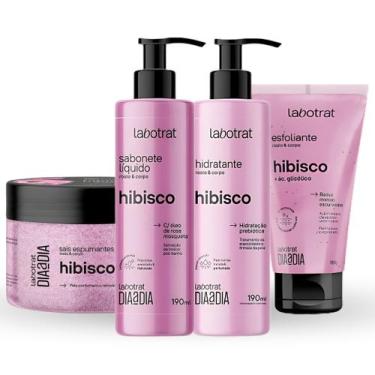 Imagem de Kit Banho Premium Labotrat Hibisco Completo 4 Produtos C/ Sais Corpo E