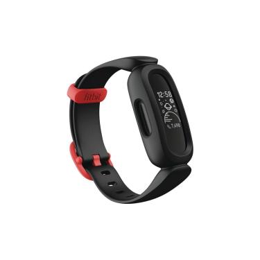 Imagem de Rastreador de atividades Fitbit Ace 3 para crianças maiores de 6 anos, tamanho único, preto/vermelho