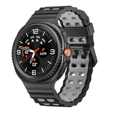 Imagem de Sodhad Pulseira esportiva de silicone marinho compatível com Samsung Galaxy Watch 8 Classic 46 mm masculina e feminina, de silicone macio, respirável para Galaxy Watch 8, pulseira de 44 mm e 40 mm