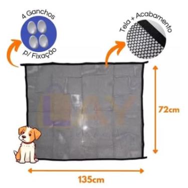 Imagem de Cerca Tela para Cachorros/Divisória para Portas Preto | Fácil Instalação | Ambientes Internos | Diversos Tamanhos | Leve e Prática | Segurança para Pets (M/G: 72cm x 135cm)