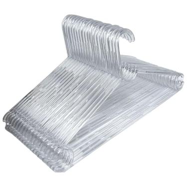 Imagem de Kit 40 Cabides Acrílico Transparente Cristal Reforçado Adulto de Roupas - Multiuso para Camisa, Calça, Terno, Saia