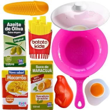 Imagem de Frigideira Cozinha Brinquedo Infantil Comidinhas Acessórios 8pcs - Zuc