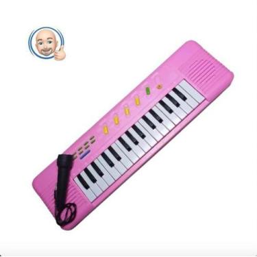 Imagem de Piano Infantil Educativo Menina Karaokê Rosa 37 Sons Bebe - ELECTRONIC