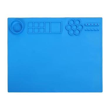 Imagem de Haofy Lavabável Colorir Paleta Tapete Infantil Tapete de Arte, Criado a Partir de Alimentos Silicone de Silicone Flexível Com Fácil Limpeza Ensina Habilidades de Coordenação de Cores (Azul)