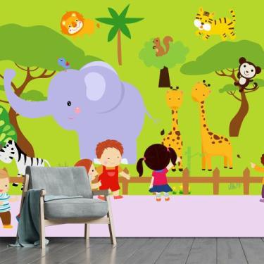 Imagem de Papel de Parede Infantil Quarto Criança Zoo Sala Painel - 468pcp - All