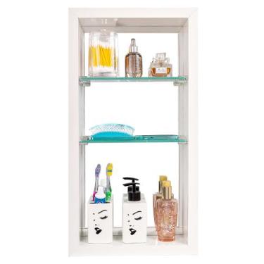 Imagem de Nicho Para Banheiro Em Porcelanato Polido Com Prateleira De Vidro  (Es