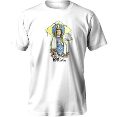 Imagem de Camiseta Católica De Nossa Senhora Padroeira Do Brasil Feminina E Masc