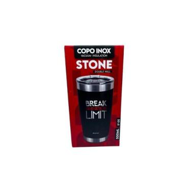 Imagem de Copo Inox Térmico Stone 500ml - Break Your Limit - Brasfoot