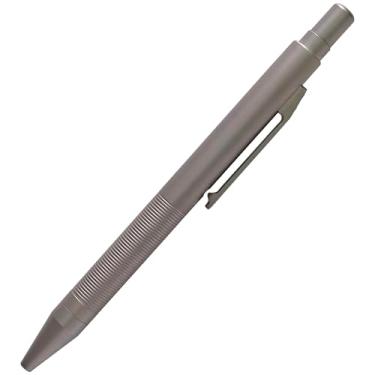 Imagem de FIYEE Caneta esferográfica de titânio Bolt Action EDC para uso externo e retráteis com clipe de bolso