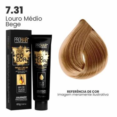 Imagem de Coloração Profissional 60g Pro Color - PROHAIR, 7.31 Louro Médio Bege