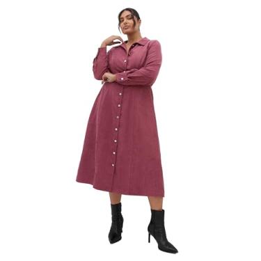 Imagem de City Chic Vestido feminino plus size - Leia manga comprida midi, Vermelho beterraba, 48
