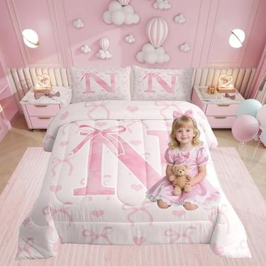 Imagem de Erosebridal Jogo de cama casal com letra N e letra letra A, letra A, coração, amor, coração, estética, quente, fada, edredom