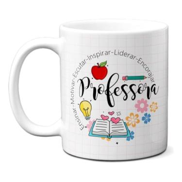 Imagem de Caneca Da Professora Ensina Lidera Encoraja Frase Criativa (Branca)