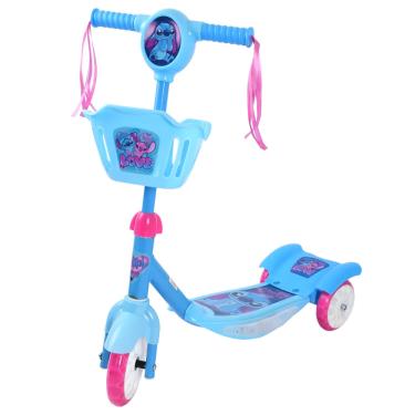 Imagem de Patinete Infantil Stitch e Angel 3 Rodas com LED e Som Azul e Rosa - brink+