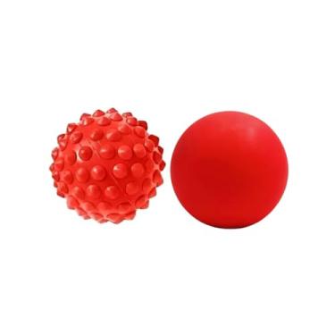 Imagem de Kit 2 Bolas Anti-Stress, Exercitadoras para Massagem e Fisioterapia, Lisa e Cravo, Cores Variadas (Terracota)