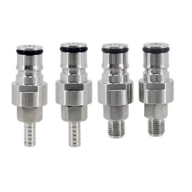 Imagem de 1 peça de trava de esfera de aço inoxidável com desconexão rápida, farpa de 1/4" (1/4" MFL) - encaixe para barris de cerveja caseira, desconexão de líquido/gás(Gas Barb)
