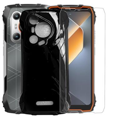 Imagem de TNKISRY Capa para celular Blackview Bl7000 [6,7 polegadas], capa macia de TPU protetora preta, posição precisa do orifício, película protetora de tela temperado [1 unidade]