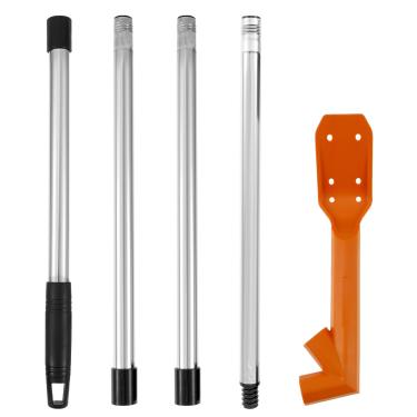 Imagem de ZFLYCANP Ferramenta de limpeza de calha com cabo longo, ferramenta leve de limpeza de calha de telhado, pá de folha de telhado ergonômica resistente à ferrugem para residências domésticas, edifícios