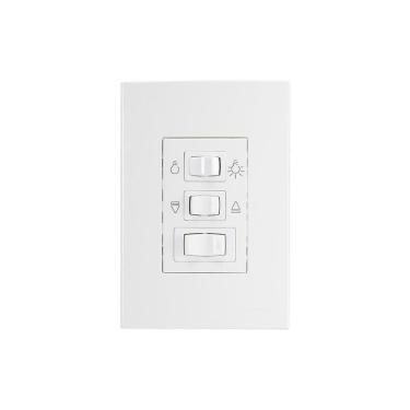 Imagem de Controle De Ventilador Margirius Sleek 3 Velocidades Com Placa 4x2 Branco 220v