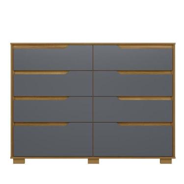 Imagem de Comoda Georgia Quarto com 8 Gavetas - Moval, Freijo/Cinza