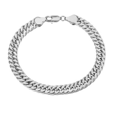 Imagem de Taoqiao Pulseira masculina cubana personalizada a ouro 18 K de aço inoxidável Figora clássica hip hop de 18 cm banhada a ouro 18 K para homens, 7.5 inches, Aço inoxidável, Sem Pedra Preciosa