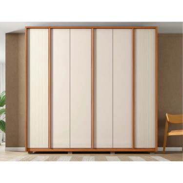 Imagem de Guarda Roupa Topázio 6 Portas 4 Gavetas Caemmun Freijo-off White
