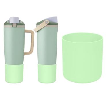 Imagem de ZXFYE Bota superior compatível com garrafa de água e copo FreeSip Sway Owala de 850 g 1,134 g, antiarranhões e antiderrapante, grande capa protetora de silicone para Owalaa Sway