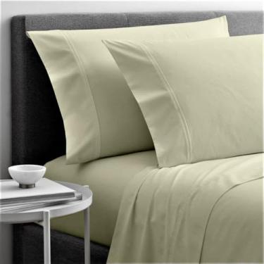 Imagem de Cottingon Jogo de lençóis de solteiro de 4 peças, 100% algodão egípcio extra longo, conjunto de lençóis de campismo macio, serve para colchão de beliche RV de até 40 cm de profundidade 99 x 199 cm