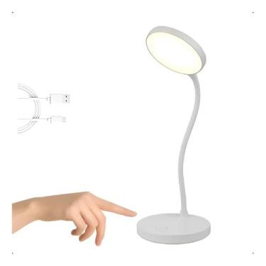 Imagem de Luminária de Mesa LED Recarregável Bivolt – Flexível, Articulada, com Ajuste de Níveis de Iluminação, Portátil e Moderna - Para Estudo, Leitura, Escritório, Quarto.