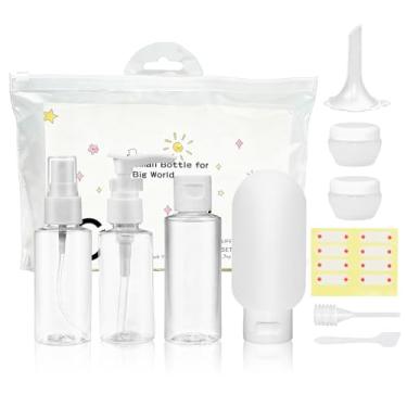 Imagem de Vitog Kit de garrafas de viagem, conjunto de recipientes de higiene pessoal portáteis à prova de vazamento aprovado pela TSA, recipientes cosméticos PET transparentes para loção, xampu, creme