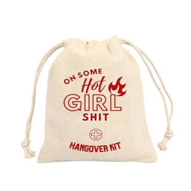 Imagem de BIG EVENTS Set of 10 hangover recovery kit bags wedding favor kit bag bachelorette party - Bachelor Survival Kit Party Bag - Drawstring Favor Bags - 5 * 7 Inch HGS